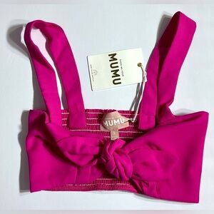 Show Me Your Mumu Kaden Tie-Front Crop Top Bright‎ Pink Size Small